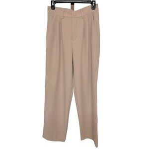 Dazy Women’s High Waist Plicated Detail Straight Leg Pants